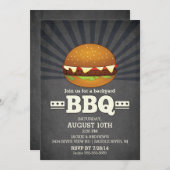 Invitation Barbecue moderne Chalkboard (Devant / Derrière)