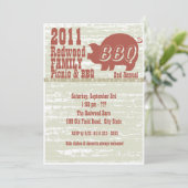 Invitation Barbecue ou rôti de porc (Debout devant)