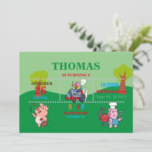 Invitation Barbecue Party (Debout devant)