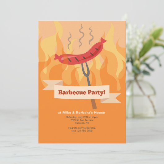 Invitation Barbecue Party (Debout devant)