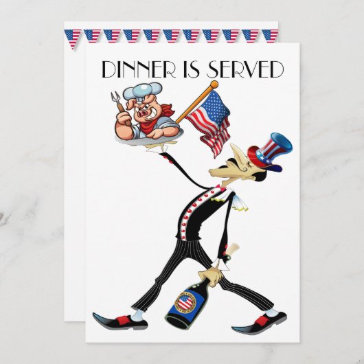 Invitation Barbecue patriotique (Devant / Derrière)