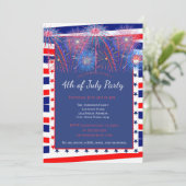 Invitation Barbecue Patriotique 4 juillet feux d'artifice (Debout devant)