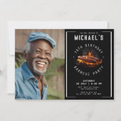 Invitation Barbecue Photo 70th Birthday Party (Devant)
