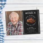 Invitation Barbecue Photo 90th Birthday Party<br><div class="desc">Barbecue Photo 90th Birthday Party Invitation. Rejoignez-nous pour une fête d'anniversaire qui promet un mélange parfait de simplicité et de classe, où l'arôme séduisant d'un barbecue rencontre une élégance raffinée. Notre design d'invitation capte l'essence d'une fête animée avec une esthétique simple et élégante, tandis que la fonction photo personnalisée ajoute...</div>
