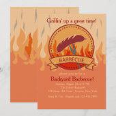 Invitation Barbecue Plaisir à la foule (Devant / Derrière)