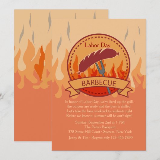 Invitation Barbecue Pleaser (Devant / Derrière)