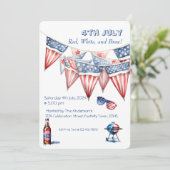 Invitation barbecue pour la fête du 4 juillet aqua (Debout devant)