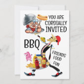 Invitation Barbecue / Repas champêtre avec porc effiloché (Devant)