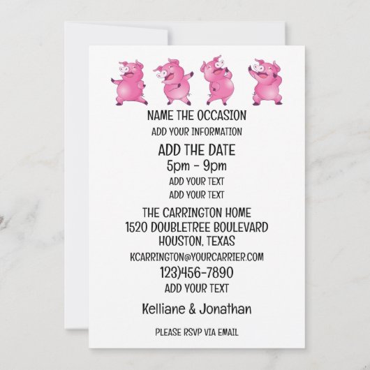 Invitation Barbecue / Repas champêtre avec porc effiloché (Dos)