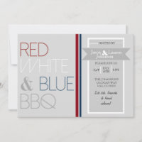 Barbecue rouge moderne blanc et bleu | 4 JUILLET