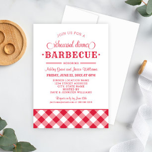 Invitation Barbecue rouge pour dîner de répétition de mariage