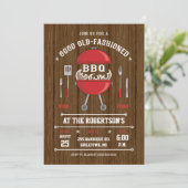 Invitation Barbecue Rustique (Debout devant)