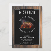 Invitation Barbecue Rustique 50e fête d'anniversaire (Devant)