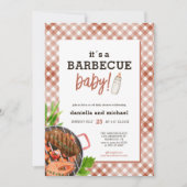 Invitation Barbecue Rustique Brun Baby Shower (Devant)