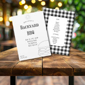 Invitation Barbecue Rustique Plaid