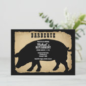 Invitation Barbecue rustique pour la retraite des porcs - bar (Debout devant)