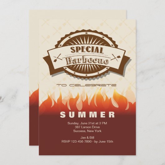 Invitation Barbecue Spéciale (Devant / Derrière)