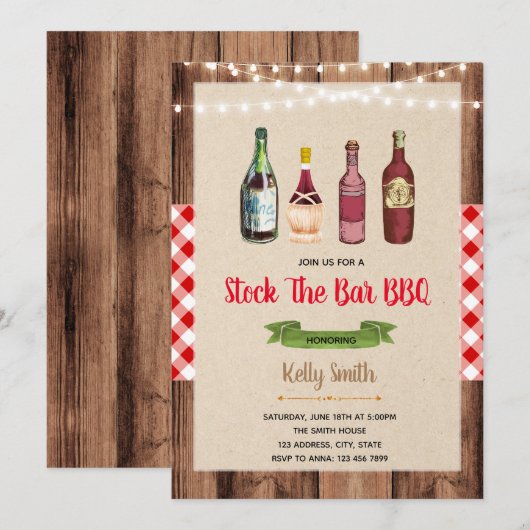 Invitation barbecue stocker le bar (Devant / Derrière)