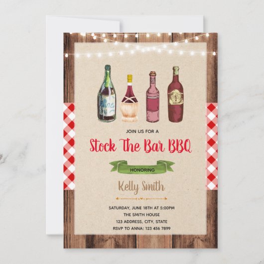 Invitation barbecue stockez le bar (Devant)