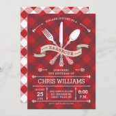 Invitation barbecue sur En vichy (Devant / Derrière)