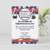 Invitation barbecue sur le thème de la plage Nauti (Debout devant)