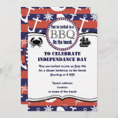 Invitation barbecue sur le thème de la plage Nauti (Devant / Derrière)