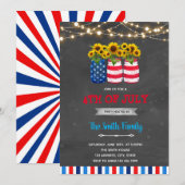 Invitation barbecue tournesol 4 juillet (Devant / Derrière)