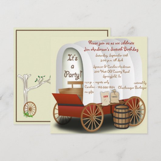 Invitation barbecue Wagon couvert (Devant / Derrière)