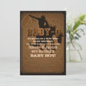 Invitation Barbecue Western Wild West Cowboy BABY-Q DOUCHE BB (Debout devant)