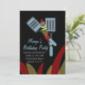 Invitation Barbecues d'été Brochettes Parc Anniversaire       (Debout devant)