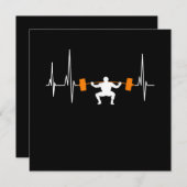 Invitation Barbell Weighting Heartbeat Cool de construction d (Devant / Derrière)