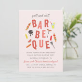 Invitation Barbeque Chill and Grill fête Rose (Debout devant)