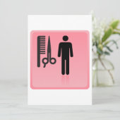 Invitation Barber Shop Icon Haircut Comb et ciseaux (Debout devant)