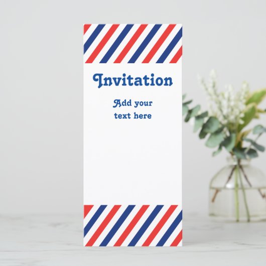 Invitation Barber Stripes (Debout devant)