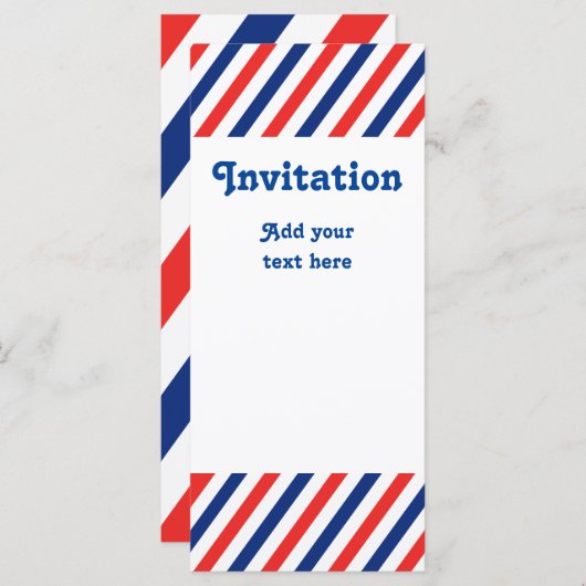 Invitation Barber Stripes (Devant / Derrière)