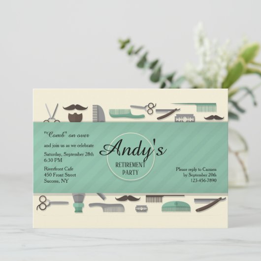 Invitation Barber's Tools (Debout devant)