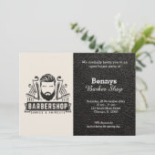 Invitation Barbershop look cuir jour ouvert (Debout devant)