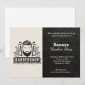 Invitation Barbershop look cuir jour ouvert (Devant / Derrière)