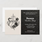 Invitation Barbershop look cuir jour ouvert (Devant / Derrière)