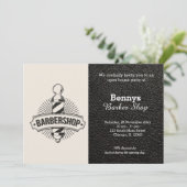 Invitation Barbershop look cuir jour ouvert (Debout devant)