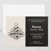 Invitation Barbershop look cuir jour ouvert (Devant / Derrière)