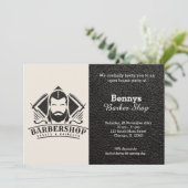 Invitation Barbershop look cuir jour ouvert (Debout devant)