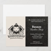 Invitation Barbershop look cuir jour ouvert (Devant / Derrière)