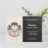 Invitation Barbershop look cuir jour ouvert (Debout devant)