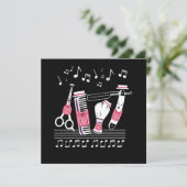 Invitation Barbershop Quartet From Hairdresser Tools Gift (Debout devant)