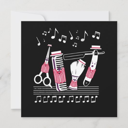 Invitation Barbershop Quartet From Hairdresser Tools Gift (Devant)