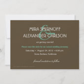 Invitation Barbizon Damask Scroll - marron|turquoise Mariage (Dos)
