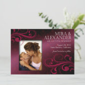 Invitation Barbizon Damassé Scroll - fuschia|magenta Mariage (Debout devant)