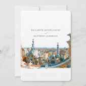 Invitation Barcelone Enregistrer La Date Destination Espagne  (Dos)