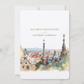 Invitation Barcelone Enregistrer La Date Destination Espagne  (Dos)